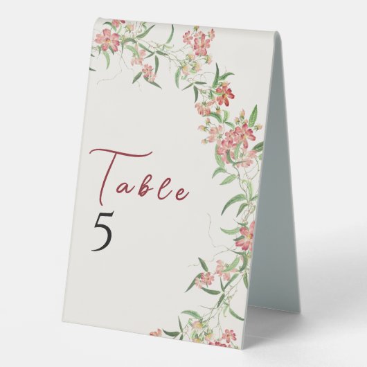 Plaque De Table Fleur sauvage rose Rose Spring Garland Mariage (Verso)