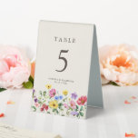 Plaque De Table Fleur sauvage Rustic Chic Floral Boho Pays Numéro<br><div class="desc">Célébrez votre histoire d'amour avec cet élégant numéro de table à mariage floral avec un design de fleurs sauvages couleur aquarelle et script de calligraphie moderne. Parfait pour un mariage de jardin, une cérémonie en plein air ou une célébration boho rustique, ce design mêle des éléments floral fantaisistes à une...</div>