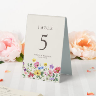 Plaque De Table Fleur sauvage Rustic Chic Floral Boho Pays Numéro