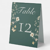 Plaque De Table Fleur sauvage rustique Frame Emerald Mariage vert (Verso)