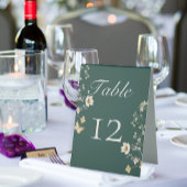 Plaque De Table Fleur sauvage rustique Frame Emerald Mariage vert