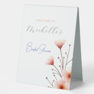 Plaque De Table Fleurs à l'aquarelle Douce Baby Shower de mariage 