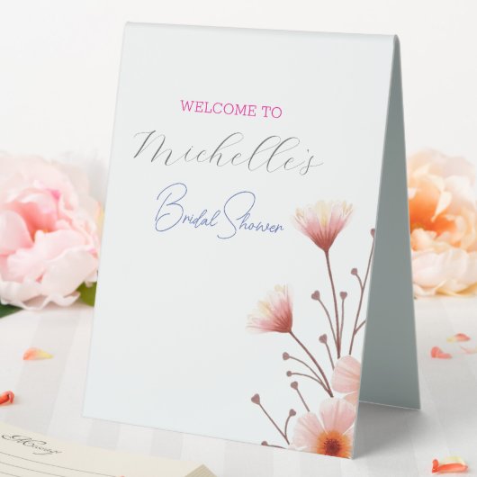 Plaque De Table Fleurs aquarelles douche de mariage mignonne (In SItu (Mariage))