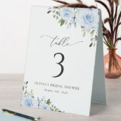 Plaque De Table Fleurs bleues poussiéreuses, Verdure, Boho, Numéro (En SItu (Tableau))