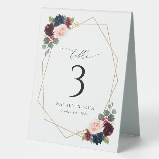 Plaque De Table Fleurs Bourgognes, Fleurs de Marine, Numéros De Ta (Recto)