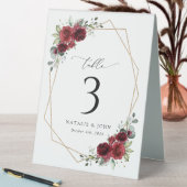 Plaque De Table Fleurs Bourgognes, Fleurs Rouges, Boho, Numéros De (En SItu (Tableau))