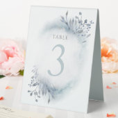 Plaque De Table fleurs d'aquarelle bleu poussiéreux Tableau Numéro (In SItu (Mariage))