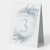 Plaque De Table fleurs d'aquarelle bleu poussiéreux Tableau Numéro (Verso)