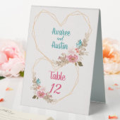 Plaque De Table Fleurs d'aquarelle rose et Turquoise (In SItu (Mariage))