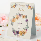 Plaque De Table Fleurs d'aquarelle violette et or (In SItu (Mariage))