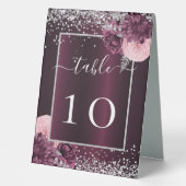 Plaque De Table Fleurs d'argent bourguignonne Numéro de table mari (Recto)