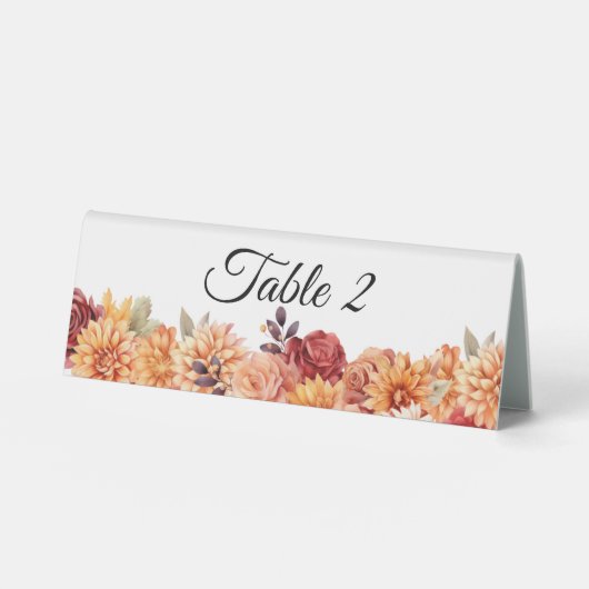 Plaque De Table Fleurs d'Automne (Recto)