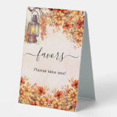 Plaque De Table Fleurs d'automne orange faveur (Recto)