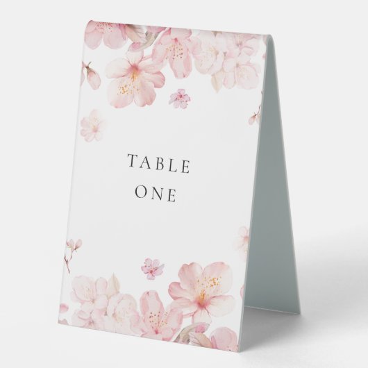 Plaque De Table Fleurs de fleurs roses de cerisier (Recto)