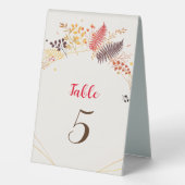 Plaque De Table Fleurs de forêt sauvage Mariage de feuillage de ch (Verso)