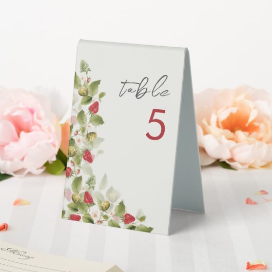 Plaque De Table Fleurs de fraises rouges sucrées Mariage (In SItu (Mariage))