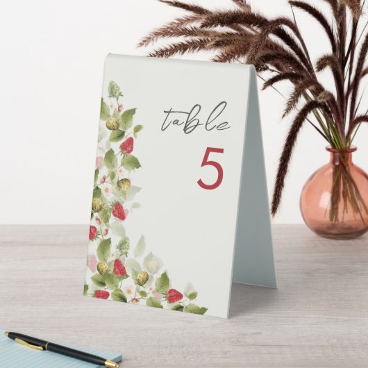 Plaque De Table Fleurs de fraises rouges sucrées Mariage (En SItu (Tableau))