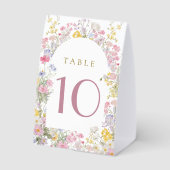 Plaque De Table fleurs de prairie aquarelle numéro de table (Verso)