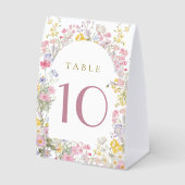 Plaque De Table fleurs de prairie aquarelle numéro de table (Recto)