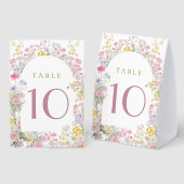 Plaque De Table fleurs de prairie aquarelle numéro de table (Recto/verso)