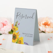 Plaque De Table Fleurs de soleil sur Mariage bleu Réservé (In SItu (Mariage))