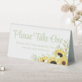 Plaque De Table Fleurs de soleil Vert Jaune Floral Mariage Faveurs (En SItu (Tableau))