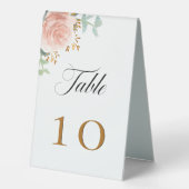 Plaque De Table Fleurs de verdure en or rose eucalyptus (Recto)