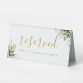 Plaque De Table Fleurs de verdure Or Mariage Réservé (Recto)