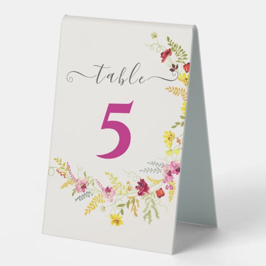 Plaque De Table Fleurs d'orchidées violettes roses Mariage de cour (Recto)