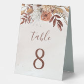 Plaque De Table Fleurs en terre cuite Boho Mariage de automne Numé (Recto)