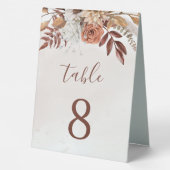 Plaque De Table Fleurs en terre cuite Boho Mariage de automne Numé (Verso)