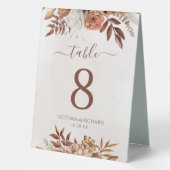 Plaque De Table Fleurs en terre cuite Numéro de table de mariage b (Verso)