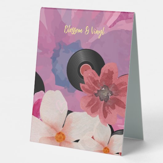 Plaque De Table Fleurs et vinyle (Verso)