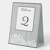 Plaque De Table Fleurs noires et blanches sur bandes (Recto)