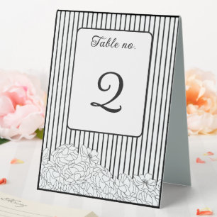 Plaque De Table Fleurs noires et blanches sur bandes