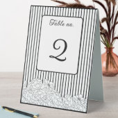 Plaque De Table Fleurs noires et blanches sur bandes (En SItu (Tableau))