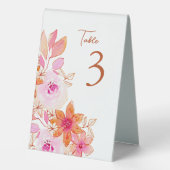 Plaque De Table Fleurs orange rose Boho personnalisées (Verso)