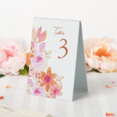 Plaque De Table Fleurs orange rose Boho personnalisées (In SItu (Mariage))