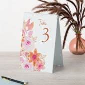 Plaque De Table Fleurs orange rose Boho personnalisées (En SItu (Tableau))