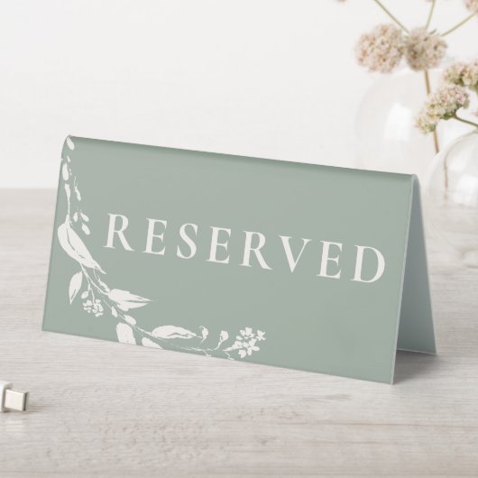 Plaque De Table Fleurs vertes Sage Mariage Réservé modifiable (En SItu (Tableau))