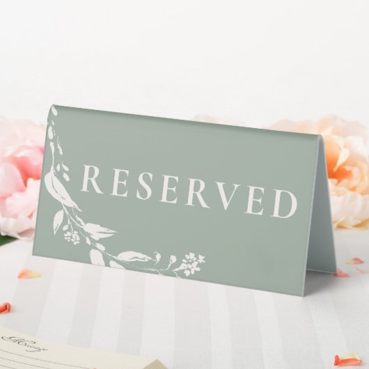 Plaque De Table Fleurs vertes Sage Mariage Réservé modifiable (In SItu (Mariage))