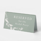Plaque De Table Fleurs Vertes Sage Réservées Pour La Fête De Marié (Recto)