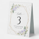 Plaque De Table Fleurs violettes, Fleurs blanches, Boho, Numéros d (Verso)
