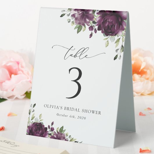 Plaque De Table Fleurs violettes, Fleurs de prunes, Boho, Numéros  (In SItu (Mariage))