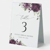 Plaque De Table Fleurs violettes, Fleurs de prunes, Boho, Numéros  (Verso)