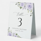 Plaque De Table Fleurs violettes, Fleurs Lilac, Boho, Numéros De T (Verso)