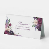 Plaque De Table Fleurs violettes luxuriantes | Réservé pour Mariée (Recto)