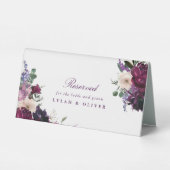 Plaque De Table Fleurs violettes luxuriantes | Réservé pour Mariée (Verso)