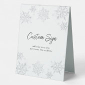 Plaque De Table Flocon de Neige Pailleté Personnalisé Hiver (Verso)