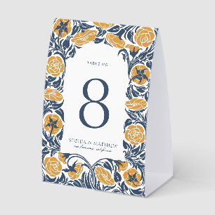 Plaque De Table Floral Art Nouveau Numéro de table Carte de tente